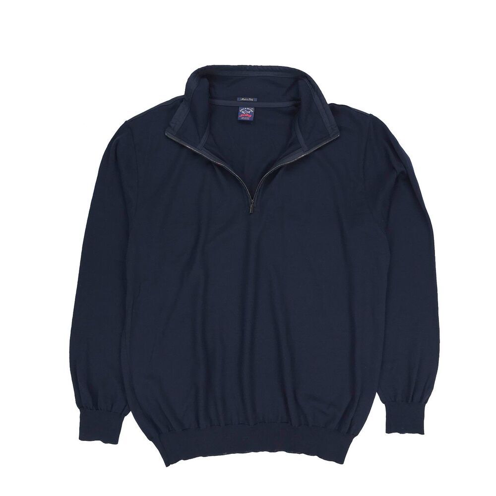 Paul & Shark 100% Wool Half-Zip Sweater Old Money Quiet Luxury Minimal Athlsiure